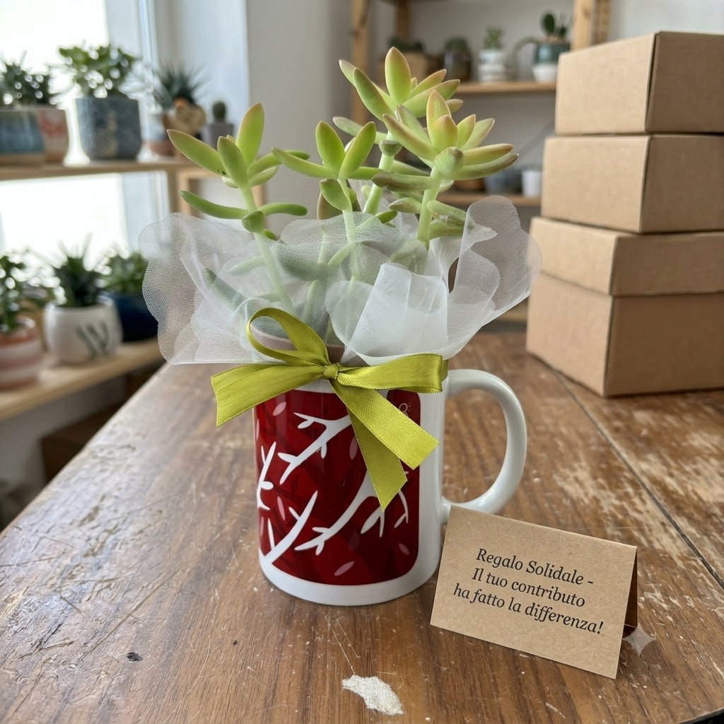 Tazza Mug con Piantina Solidale – Regalo Ecologico a Sostegno della Ricerca