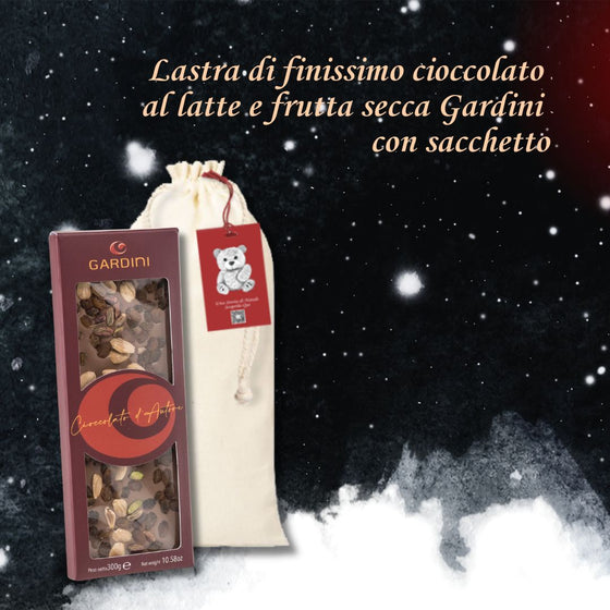 TAVOLETTA DI FINISSIMO CIOCCOLATO AL LATTE CON FRUTTA SECCA GARDINI - 300g