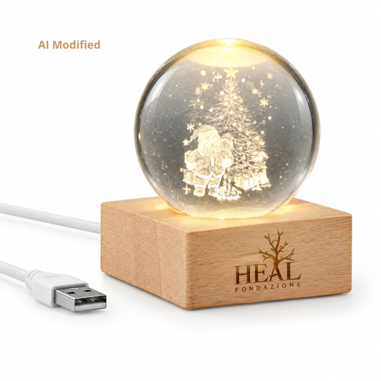 Palla di neve luminosa natalizia Fondazione Heal